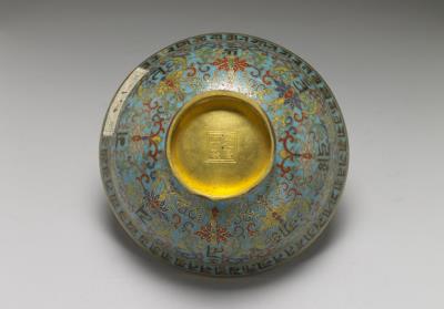 图片[3]-Copper bowl in cloisonne enamels, Qing dynasty, Qianlong reign (1736-1795)-China Archive